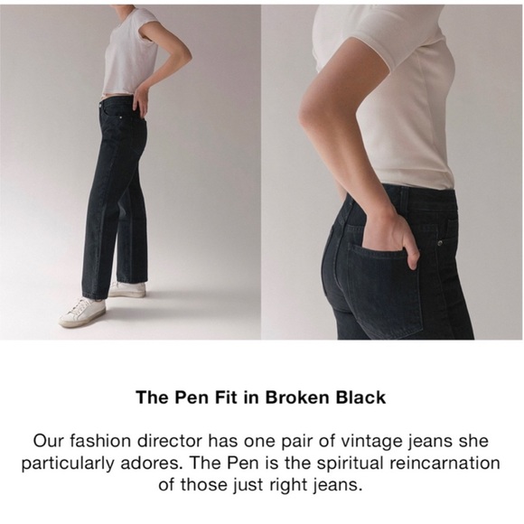 NEED SUPPLY Pen Fit High Rise Relaxed Straight Leg Jeans in Broken Black - Picture 3 of 16